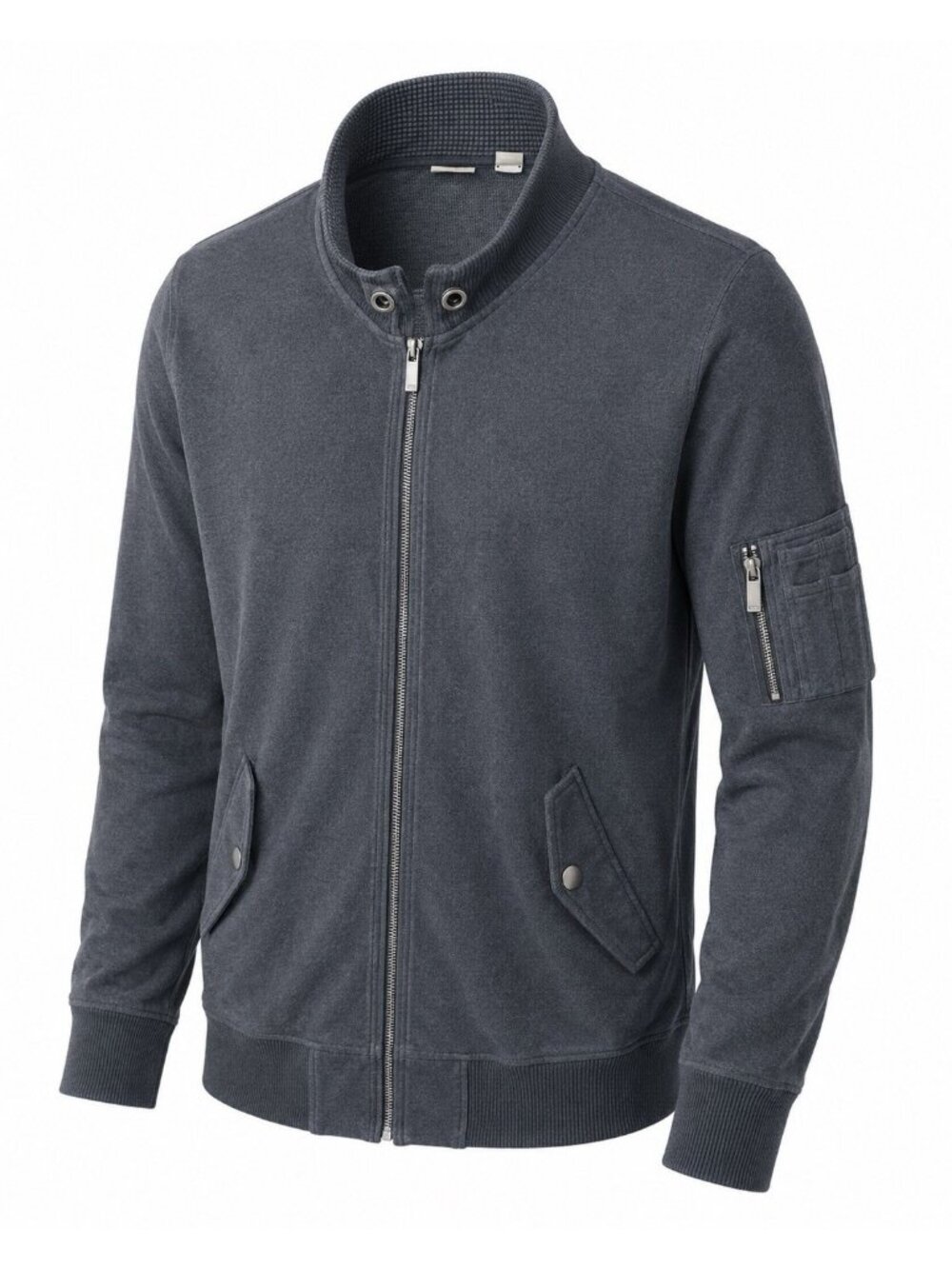 Hugo Boss Orange Bomber Jacket Mens Large Gray Full Zip Utility Workwear Cotton